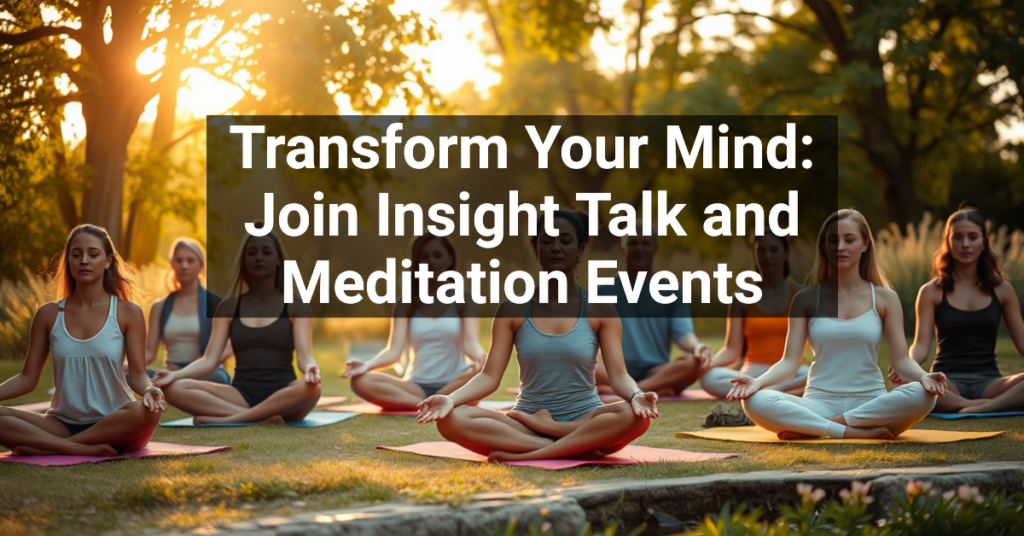 Transform Your Mind: Join Insight Talk and Meditation Events